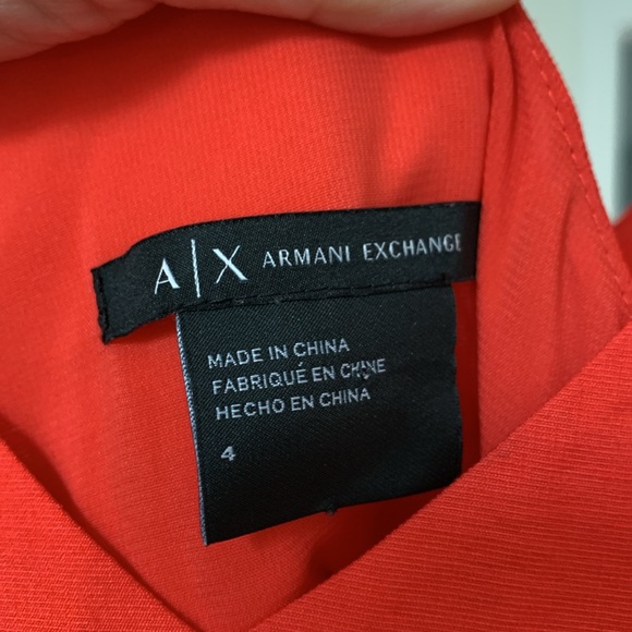 Armani Exchange cross back flare orange short sleeve dress - Picture 6 of 6